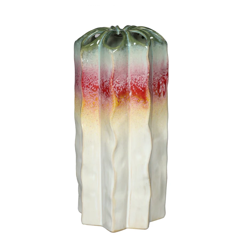 Rainbow Poppy vase M L.14 x W.14 x H.29,5 cm