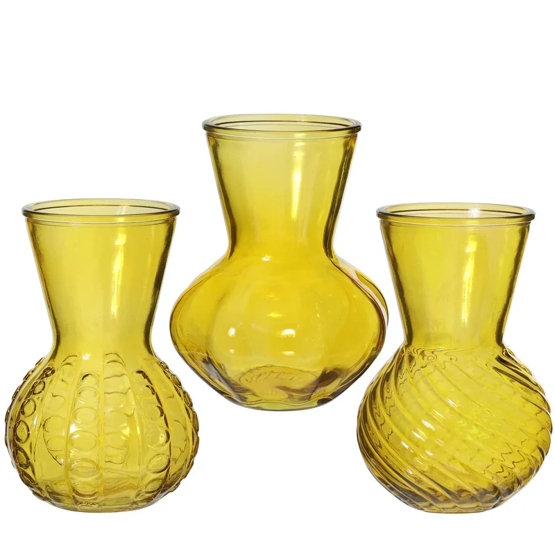 Vaas Kristal glas 3 assortie Ø13 h.18 cm kerrie
