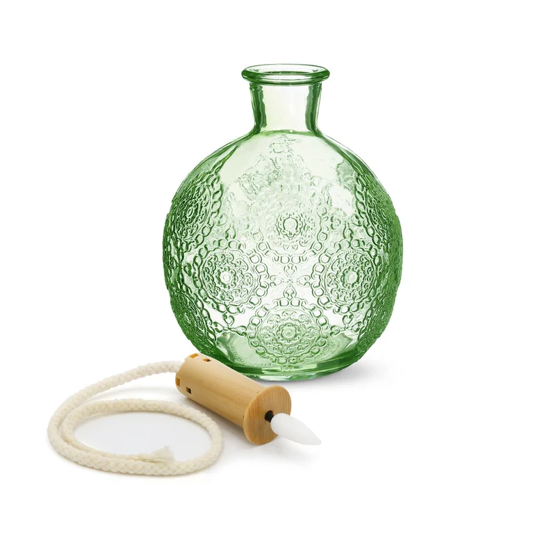 With love, giftbox Bologna fles glas + led-lont groen