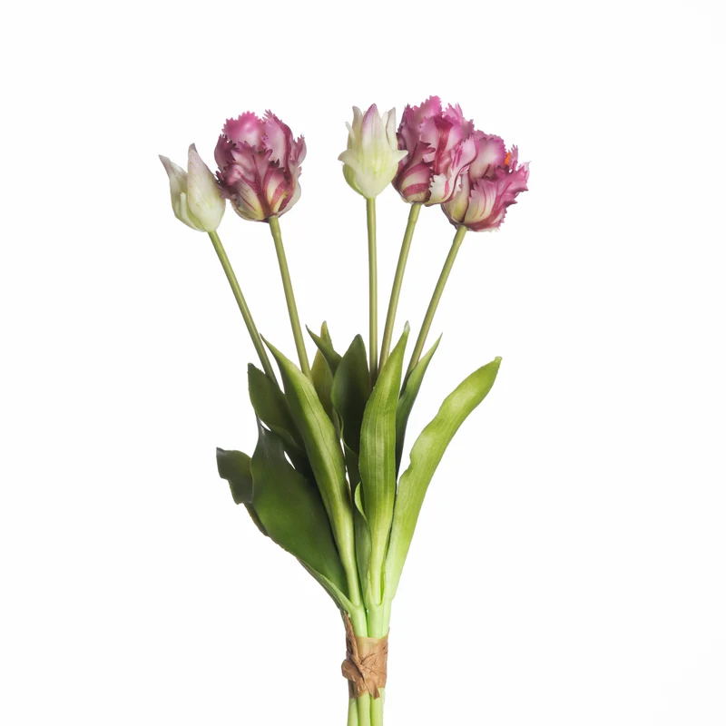 Real Touch Parrot Tulip x5 L40cm Purple
