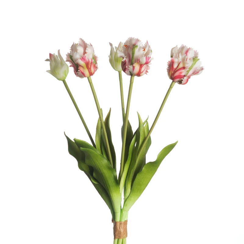 Real Touch Parrot Tulip x5 L40cm Pink/Green