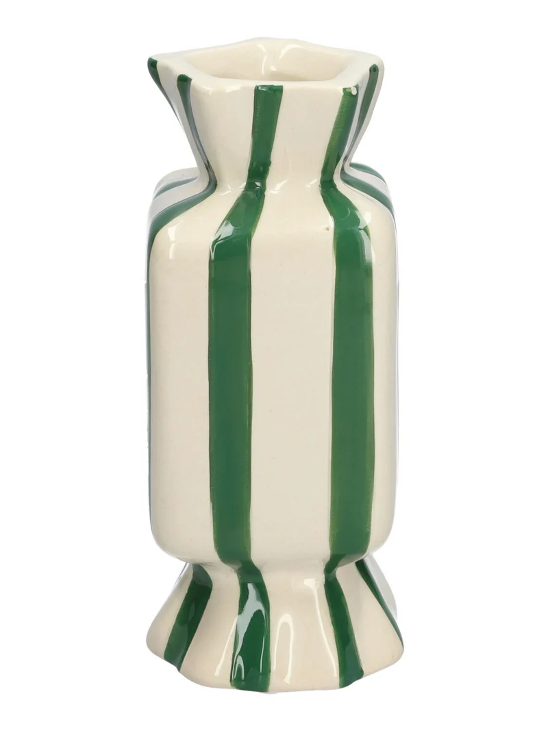 Vase Candy 9x9x20 green/white