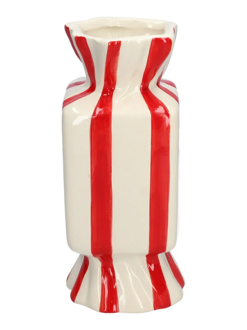 Vase Candy 9x9x20 red/white