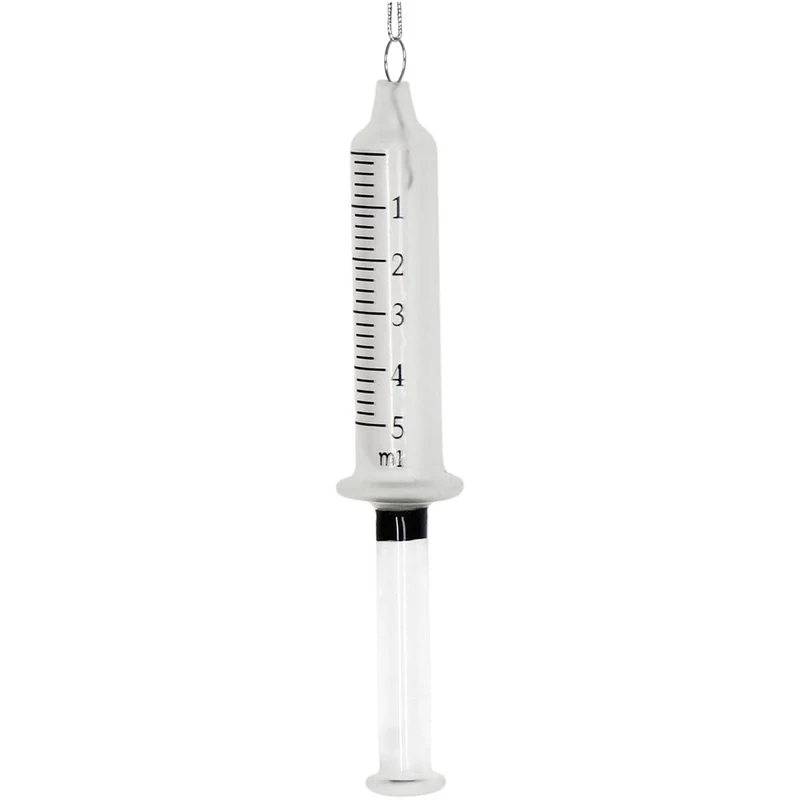 Ornament Syringe Glass White 16.4cm