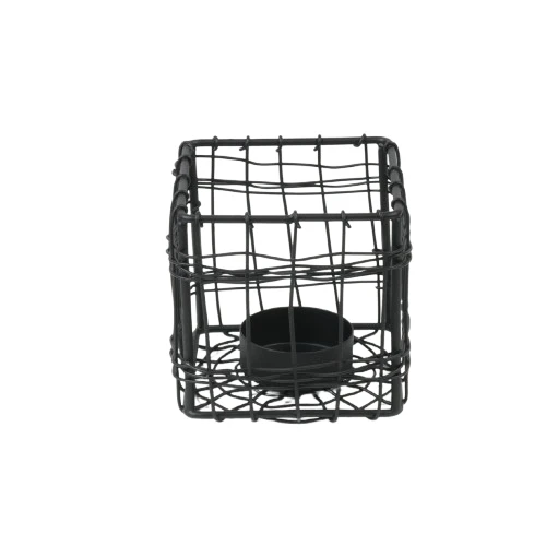 Tealightholder Metal 8x8x8cm Black