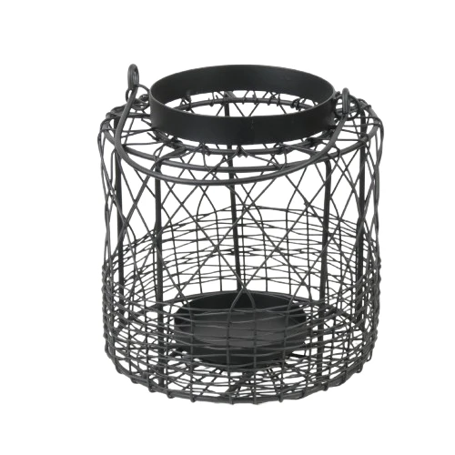 Tealightholder Metal 15x15x17cm Black