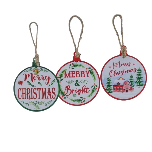 Hanger Christmas Tree Metal H12cm 3 assortie