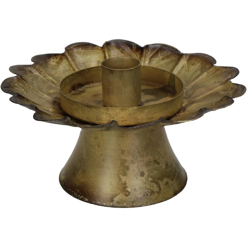 Candle Stick Bronze Iron 15x15x8cm