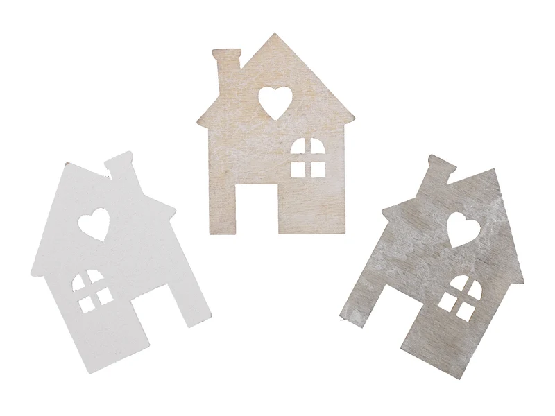 pb. 30 wooden houses/loose 3 ass. 4 cm