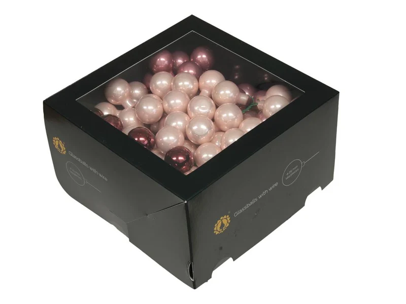 w/b. 144 glassballs/wire wild blossom 25 mm