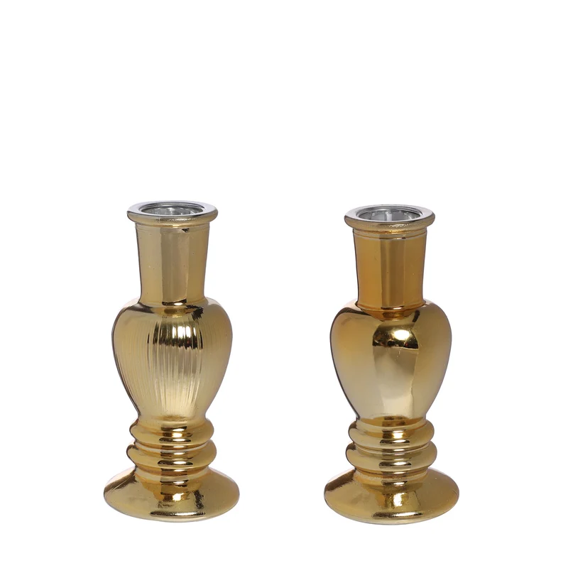 Venice kaarsenhouder h.11,3 Ø5 goud 2 ass