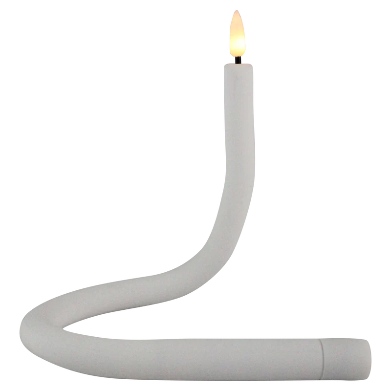Kaars "Flex" wit glad siliconen 41cm 1xAAA excl. batterij