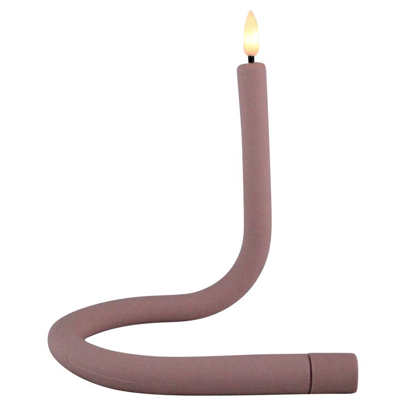 Kaars "Flex" roze glad siliconen 41cm 1xAAA excl. batterij