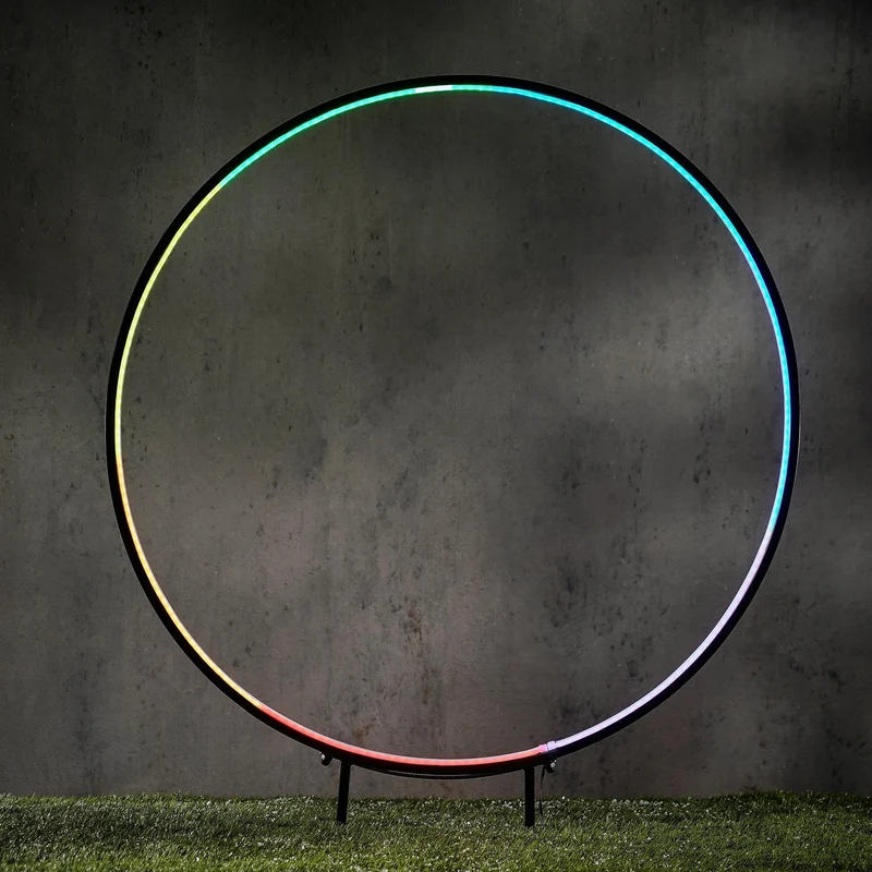 Garden neon tuinsteker cirkel zwart timer afstandsb. - d120cm