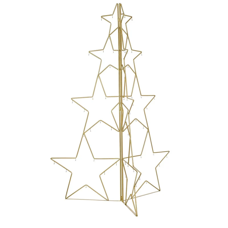 Decoratie kerstboom opvouwbaar goud - l128xb128xh171cm