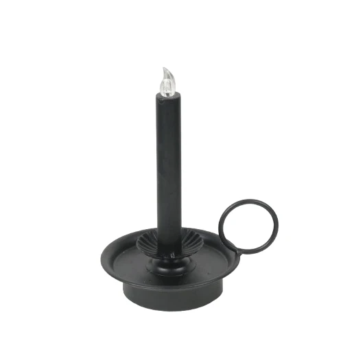 Candleholder LED Ø12,5x21cm Black Matte