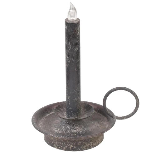 Candleholder LED Ø12,5x21cm Antique Black