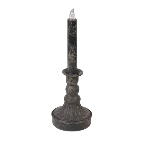 Candleholder LED Ø9,5x28cm Antique Black