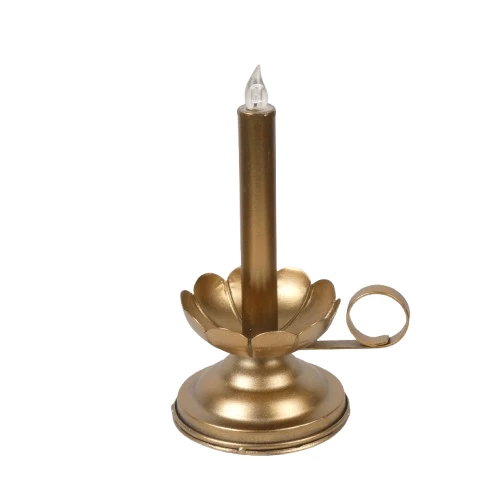 Candleholder LED Ø11x22cm Gold