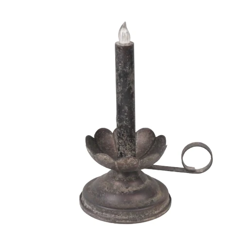 Candleholder LED Ø11x22cm Antique Black