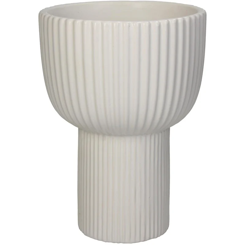 Planter Stripe Dolomite White 13.5x13.5x19.5cm
