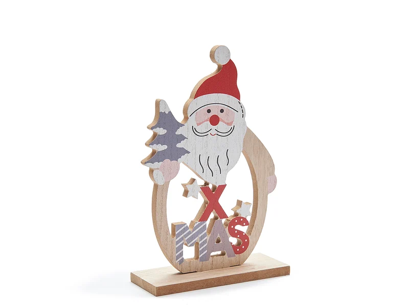 Wooden Santa open 14x20cm