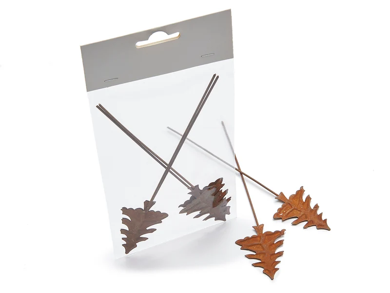 Metal tree pick 5x4x17cm rusty 4pcs