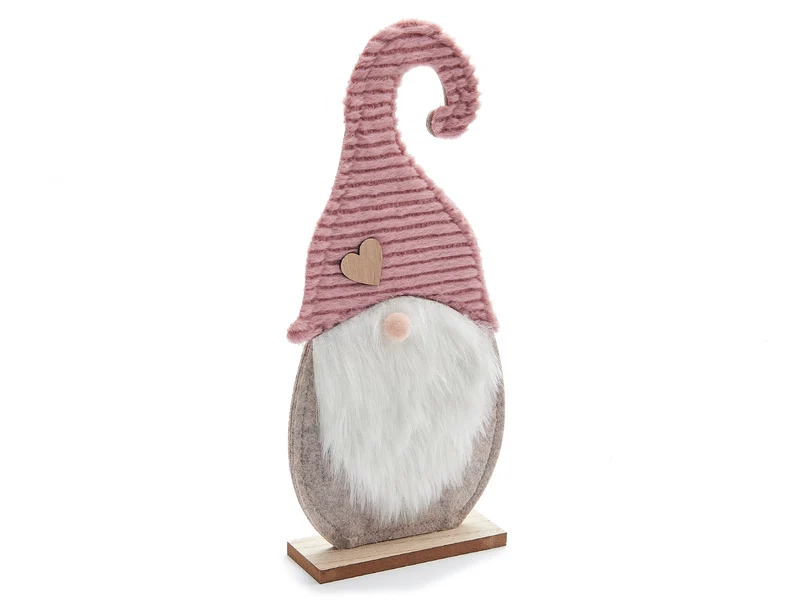 Fabric gnome 'Nipsy' 15x33cm pink