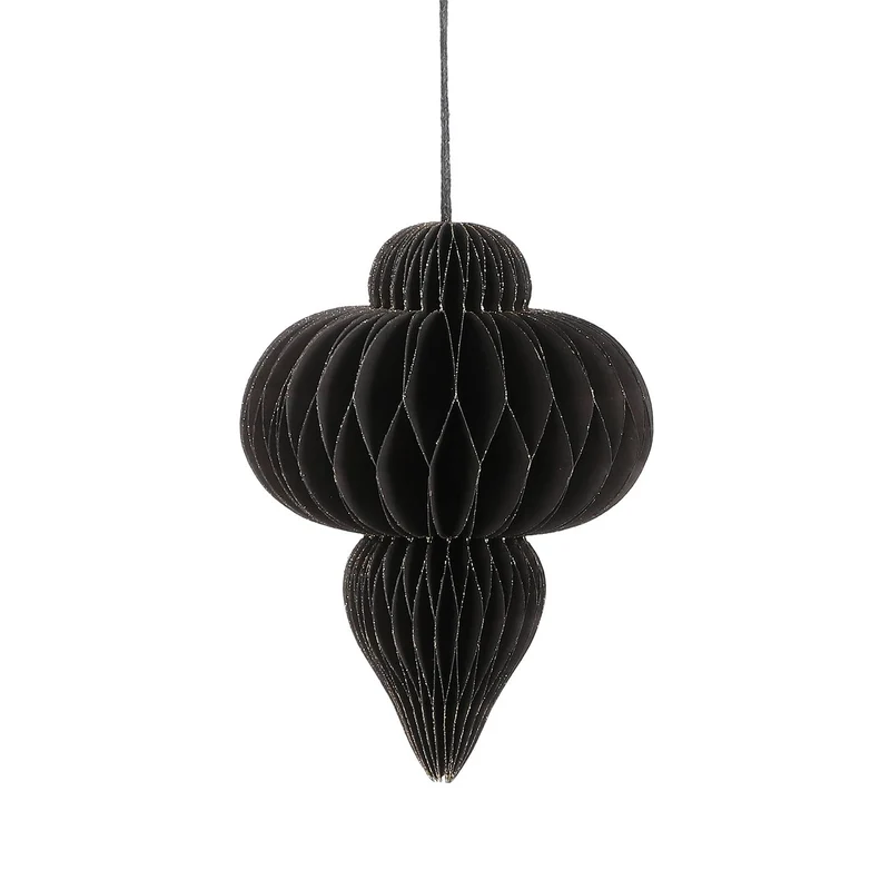 Ornament pegel recycled paper zwart - h18xd13cm
