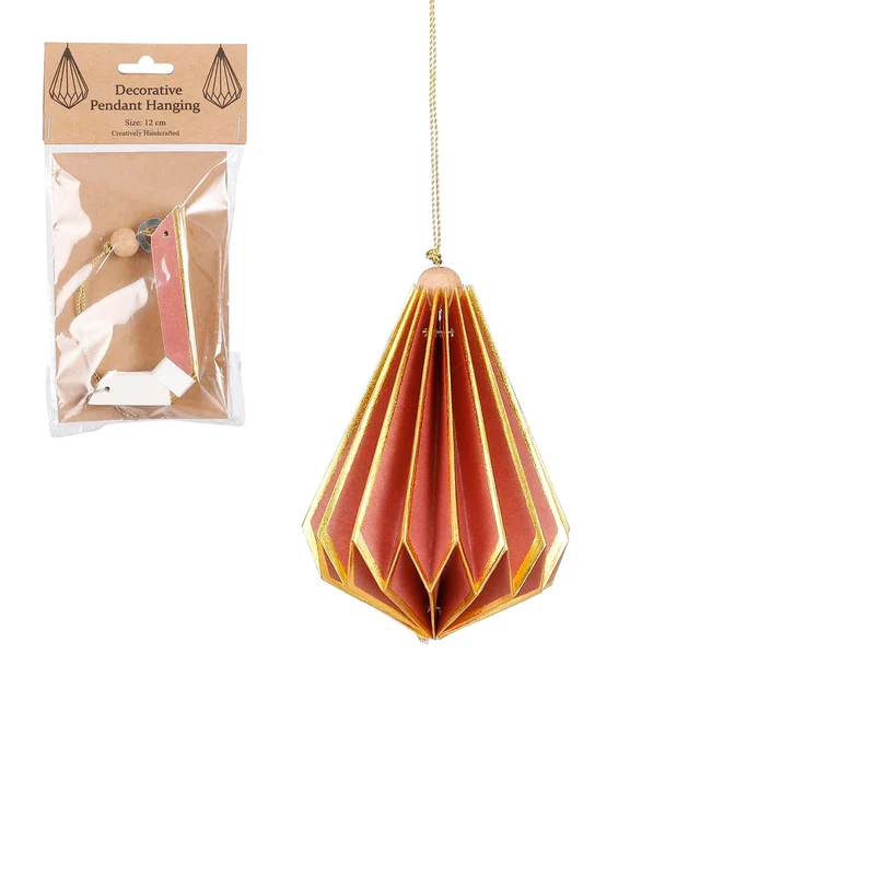 Ornament druppel roze - h13,5xd12cm