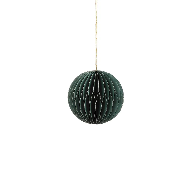 Ornament bal recycled paper groen - h8xd8cm