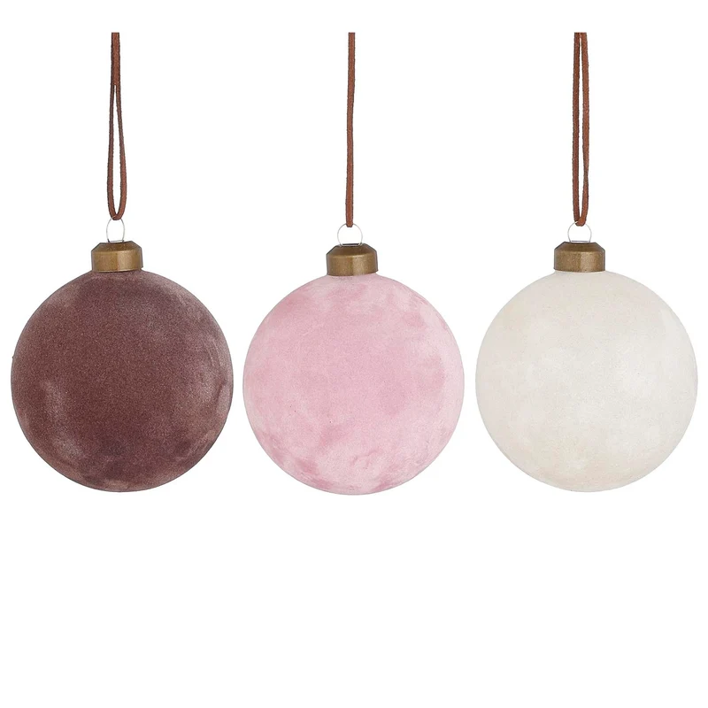 Bal glas wit lila roze 3 assorti display - d8cm
