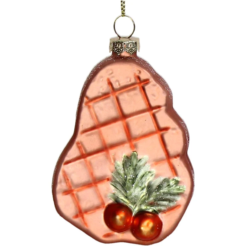 Ornament Grilled Meat Glass Brown 9cm