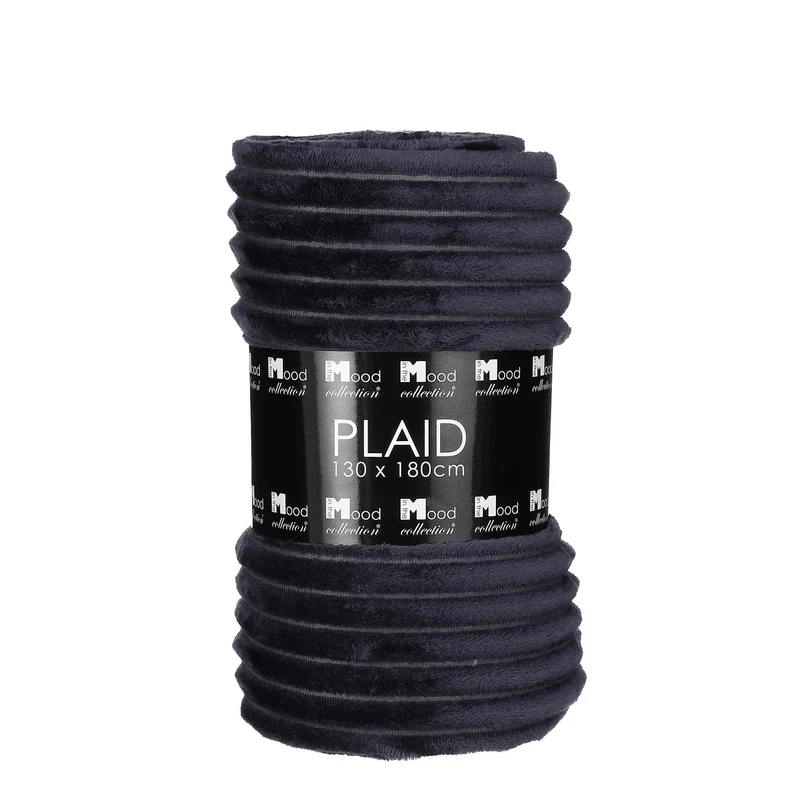 Lorens fleece plaid d.blauw - l180xb130cm