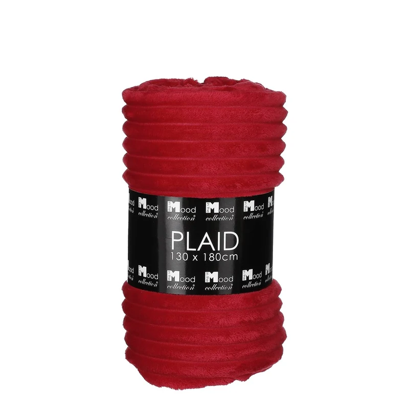 Lorens fleece plaid rood - l180xb130cm