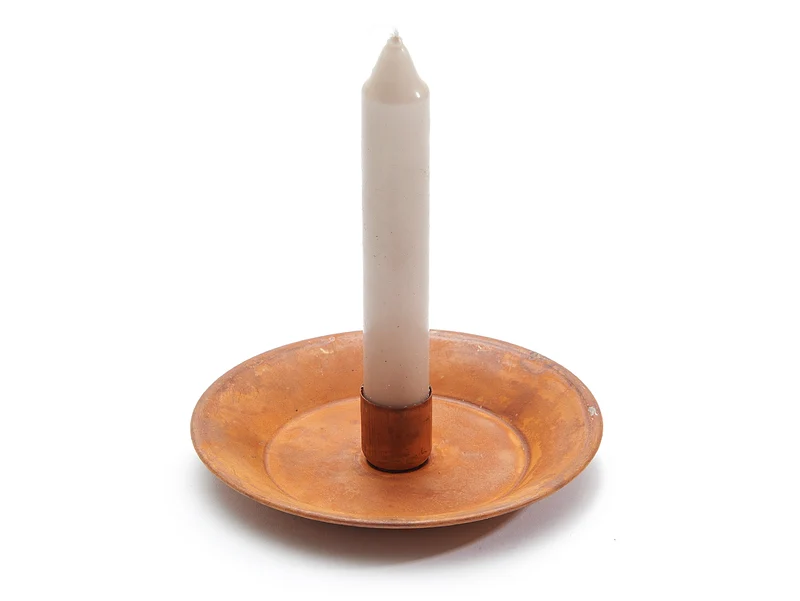 Metal candle holder Ø13,5x3cm rusty