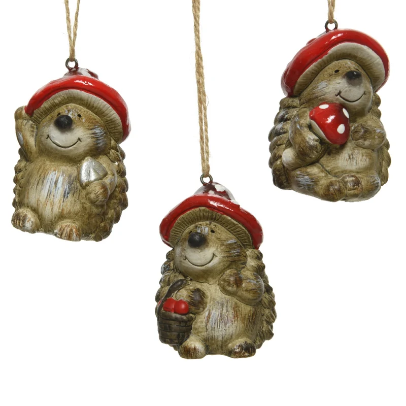 Herfsthanger egel terracotta 6 x 6 x 7,5 cm 3 assorti