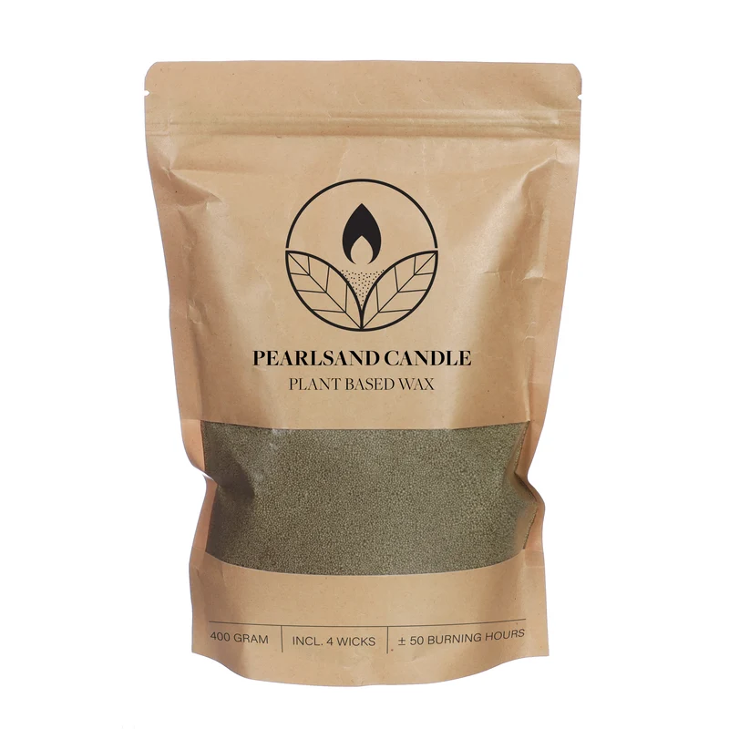 Burning Sand 400gram kraft bag moss green (4x lont incl.)