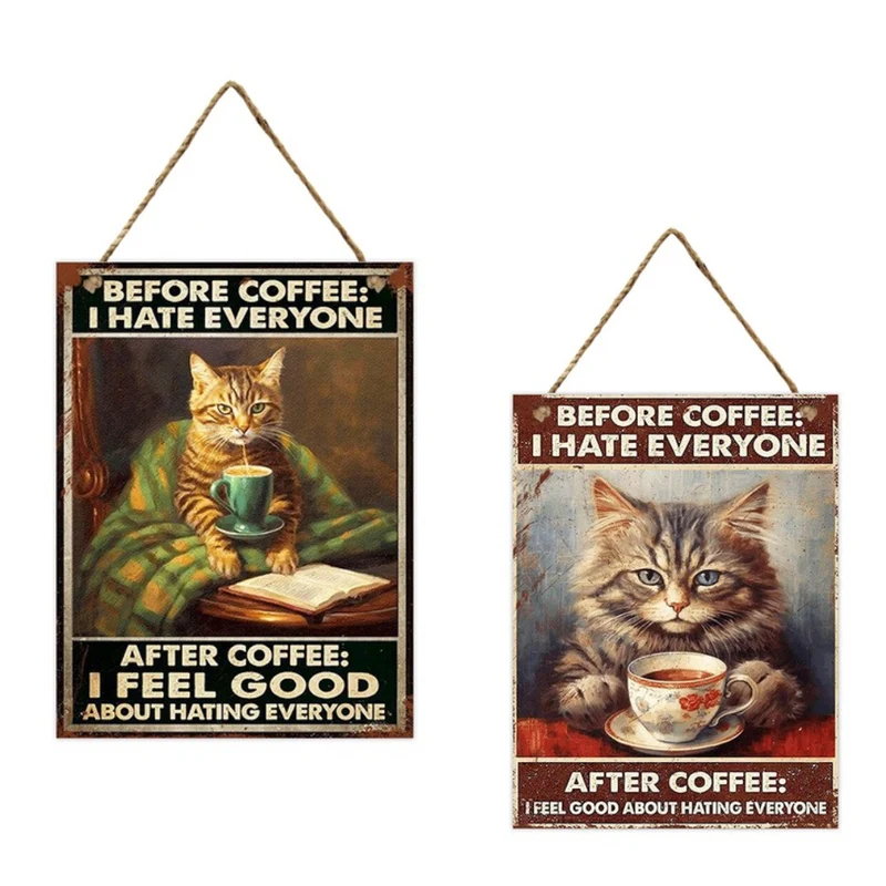 Wall Hanger 30x40cm Metal Before Coffee Mix/2