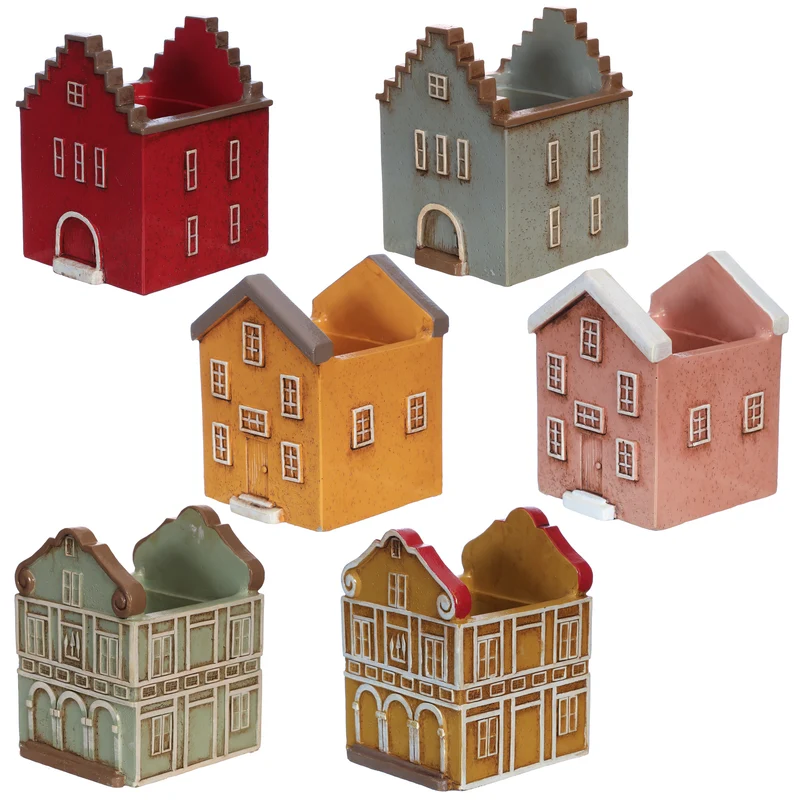 Pot Houses of Colour Curacao 6 assortie l. 8,6 w.8 h.10 ,5cm