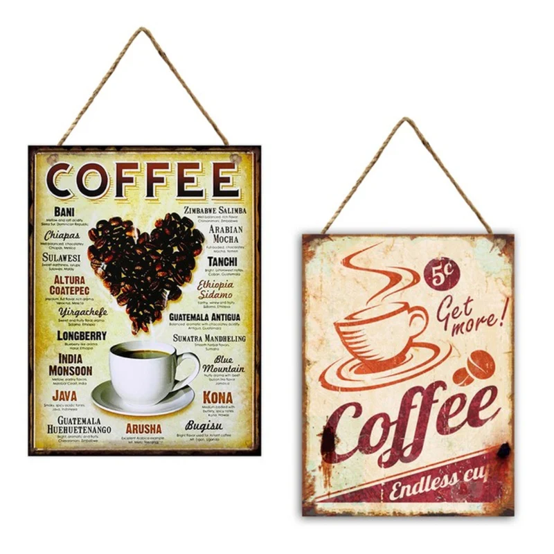 Wall Hanger 30x40cm Metal Coffee Mix/2