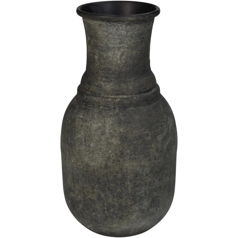 Vase Iron Grey 9x9x18cm