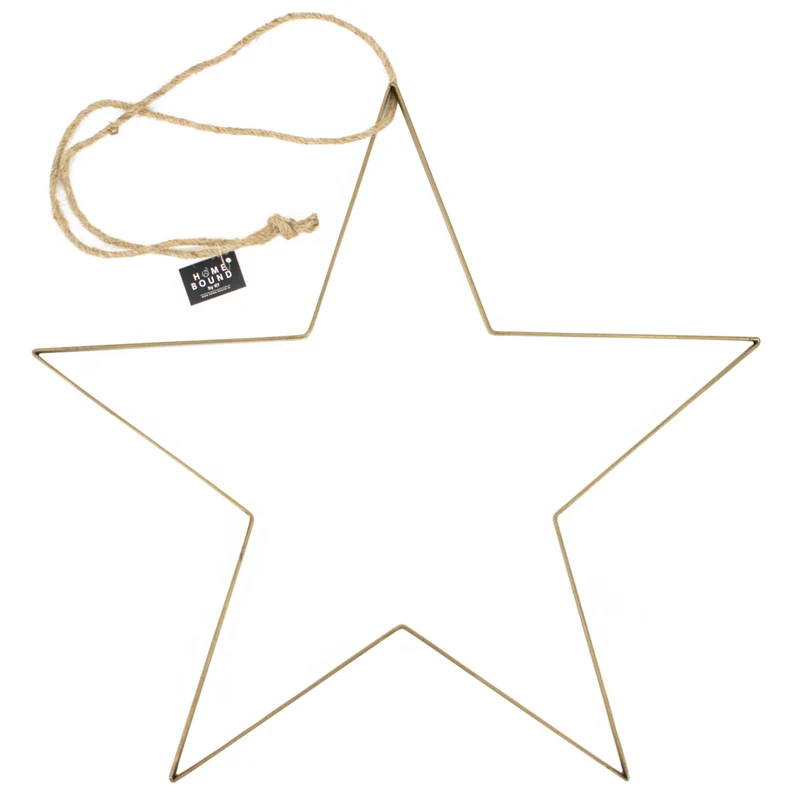 Metalen ster goud 55x55x1cm