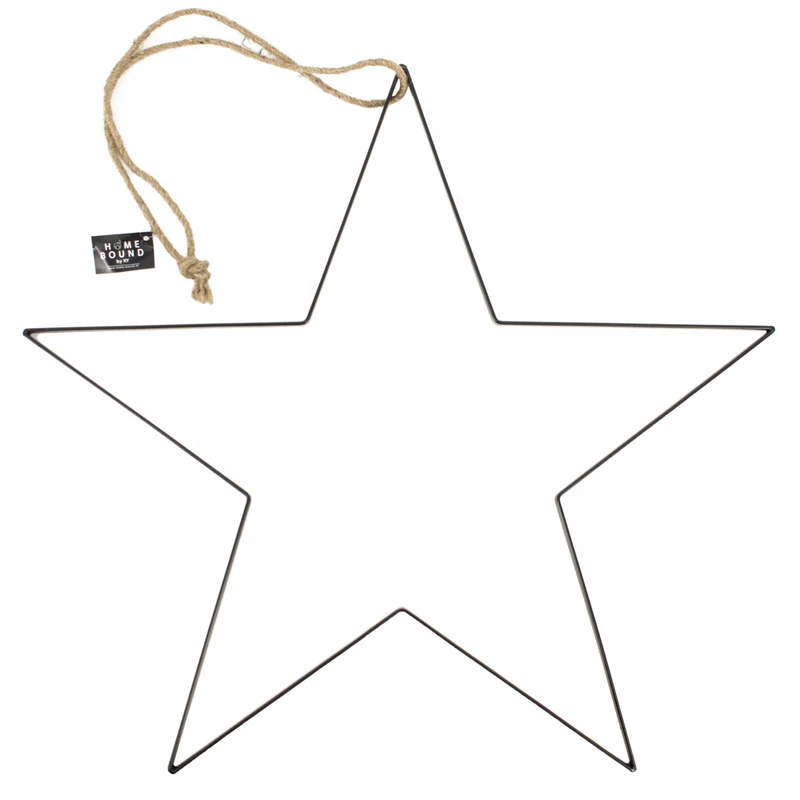 Metalen ster zwart 55x55x1cm