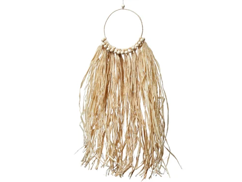 Raffia wall decor 18x70cm + beads