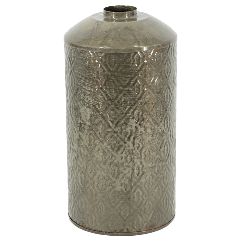 Metalen vaas olive 6x18x36cm