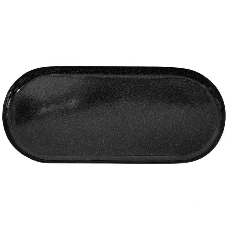 Metalen dienblad ovaal zwart 33,5x14,5x2cm