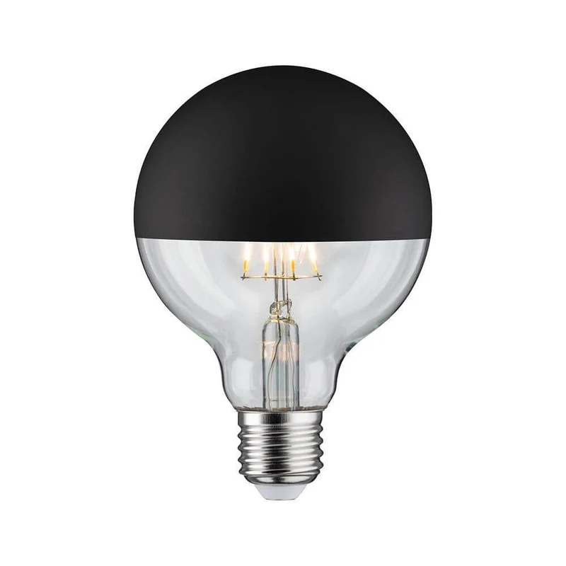 E27 6,5W LED Globe Kopfspiegel 2700K Schwarz-Matt Dimmbar