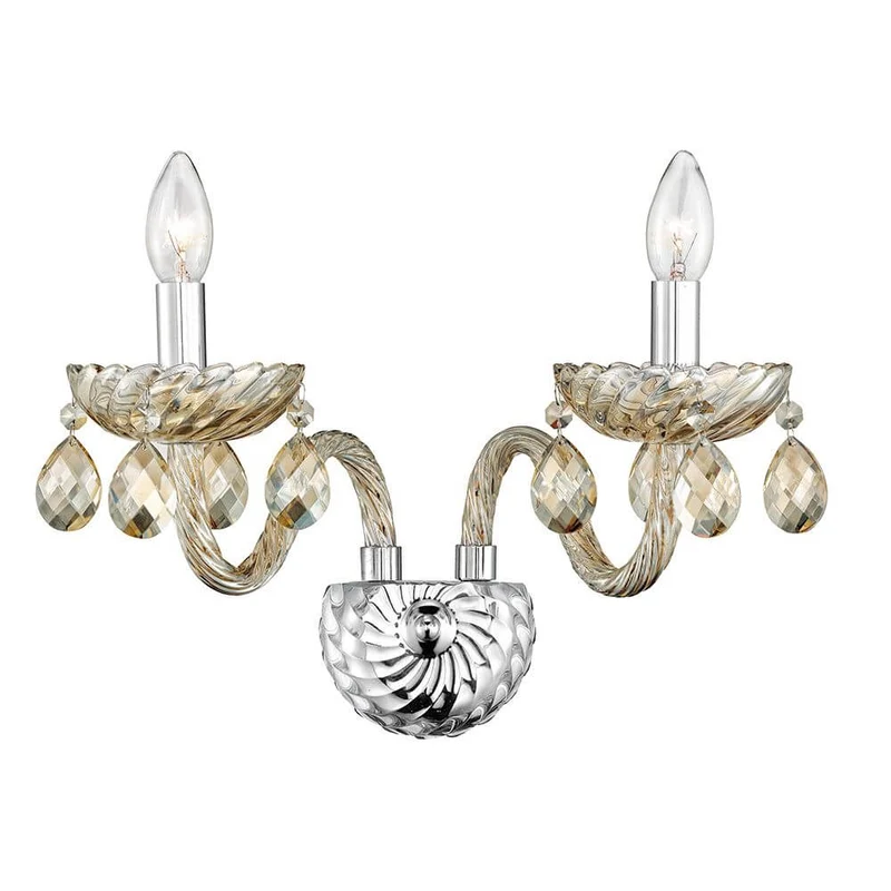 Zeno Glas Wandlampe 2-flammig Champagner
