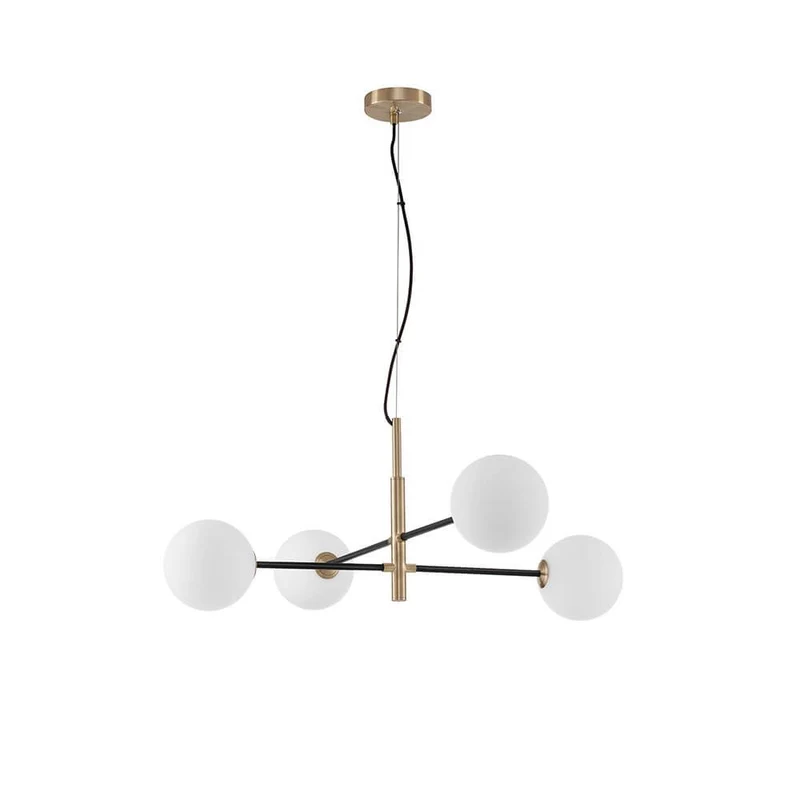 Vitra Hängelampe 4-flammig Metall, Opal Weiß